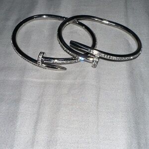 Elegant Silver Nail Design Bracelets